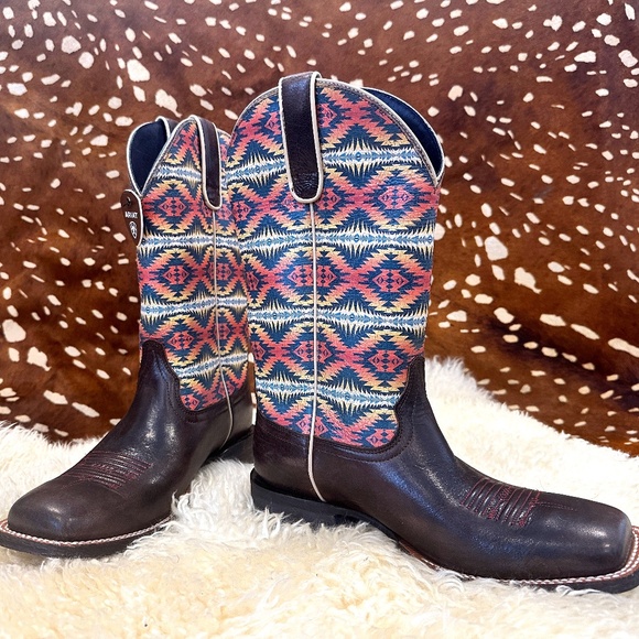 Pendleton Shoes - ARIAT X PENDLETON CIRCUIT SAVANNA WESTERN BOOT 8.5/CRACKLED CAFE/B/MEDIUM